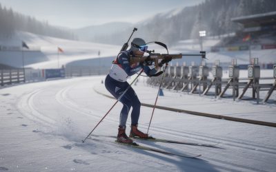 Participez à la coupe du monde de biathlon virtuellement avec Biathlon 2008 pour une expérience immersive